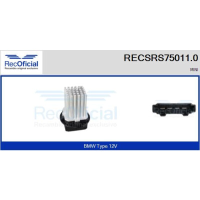 Resistenza, ventola abitacolo RECOFICIAL RECSRS75011.0