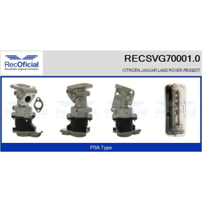 Valvola EGR RECOFFICIAL RECSVG70001.0