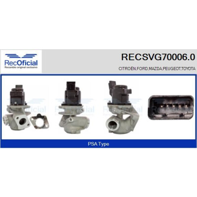 Valvola EGR RECOFFICIAL RECSVG70006.0