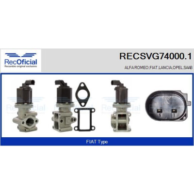 Valvola EGR RECOFFICIAL RECSVG74000.1