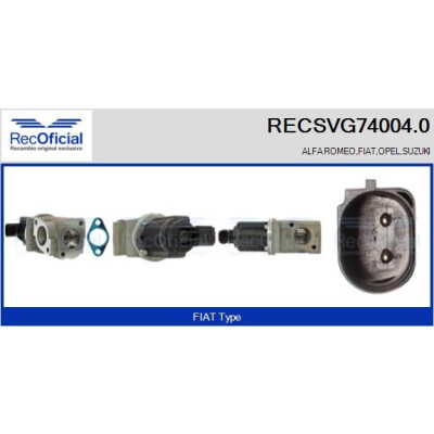 Valvola EGR RECOFFICIAL RECSVG74004.0