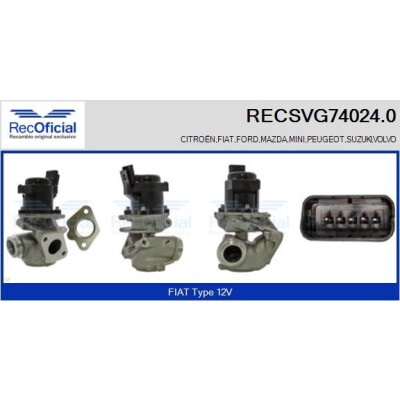 Valvola EGR RECOFFICIAL RECSVG74024.0
