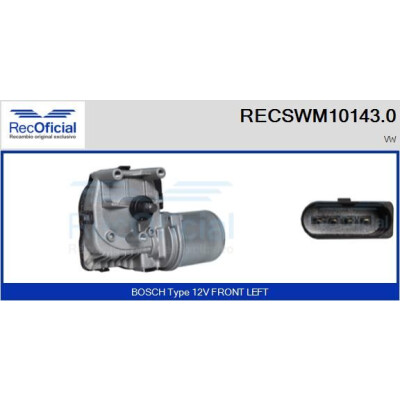 Motore tergicristallo RECOOFFICIAL RECSWM10143.0
