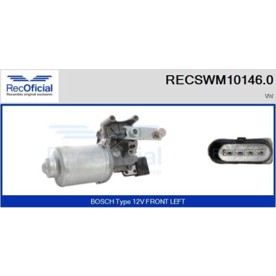 Motore tergicristallo RECOOFFICIAL RECSWM10146.0