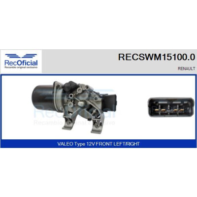 Motore tergicristallo RECOOFFICIAL RECSWM15100.0