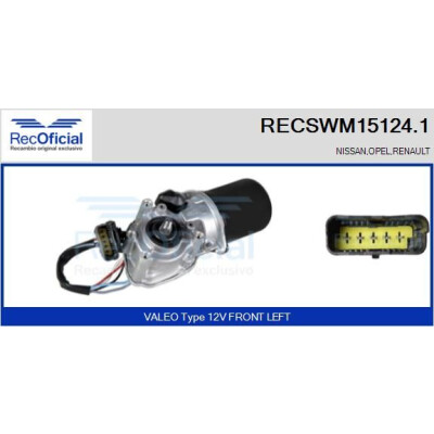 Motore tergicristallo RECOOFFICIAL RECSWM15124.1