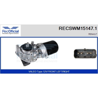 Motore tergicristallo RECOOFFICIAL RECSWM15147.1