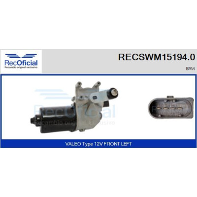 Motore tergicristallo RECOOFFICIAL RECSWM15194.0