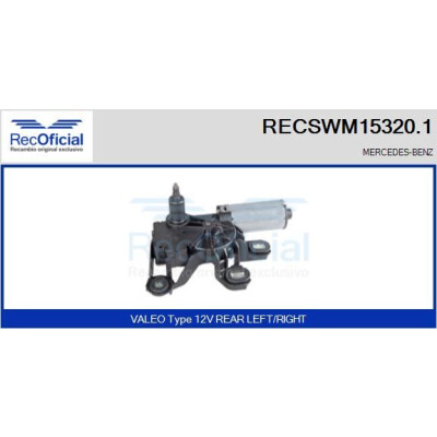 Motore tergicristallo RECOOFFICIAL RECSWM15320.1