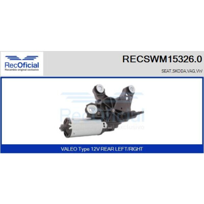 Motore tergicristallo RECOOFFICIAL RECSWM15326.0