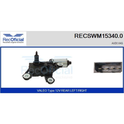 Motore tergicristallo RECOOFFICIAL RECSWM15340.0