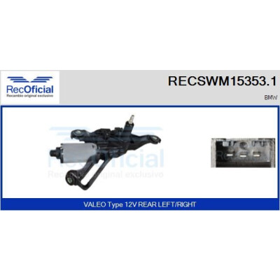 Motore tergicristallo RECOOFFICIAL RECSWM15353.1