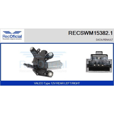 Motore tergicristallo RECOFICIAL RECSWM15382.1