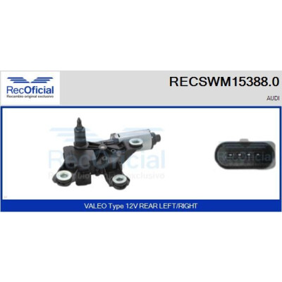 Motore tergicristallo RECOOFFICIAL RECSWM15388.0