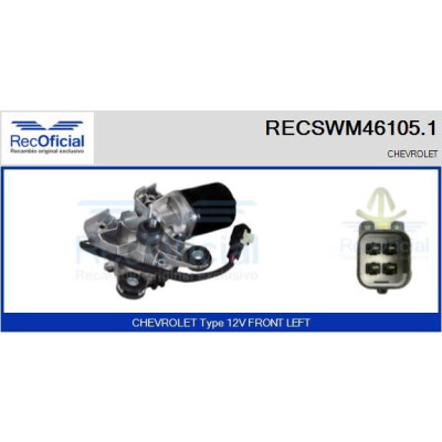 Motore tergicristallo RECOOFFICIAL RECSWM46105.1