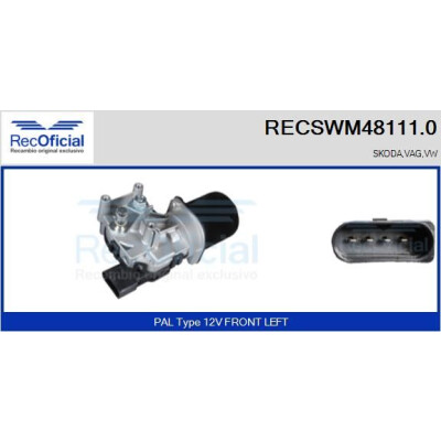 Motore tergicristallo RECOOFFICIAL RECSWM48111.0