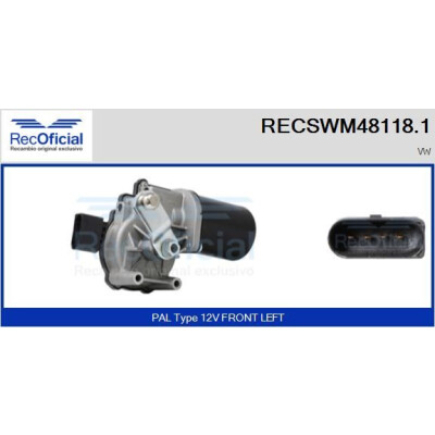 Motore tergicristallo RECOOFFICIAL RECSWM48118.1