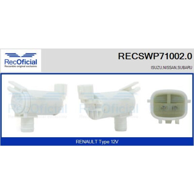 Pompa dell'acqua lavavetri RECOOFFICIAL RECSWP71002.0