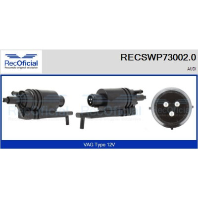 Pompa dell'acqua lavavetri RECOOFFICIAL RECSWP73002.0