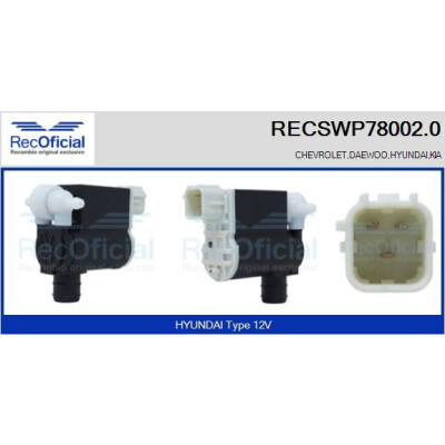 Pompa dell'acqua lavavetri RECOOFFICIAL RECSWP78002.0