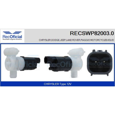 Pompa dell'acqua lavavetri RECOOFFICIAL RECSWP82003.0