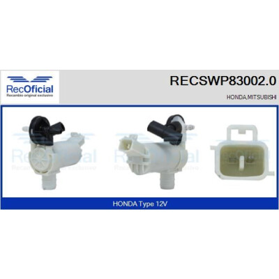 Pompa dell'acqua lavavetri RECOOFFICIAL RECSWP83002.0