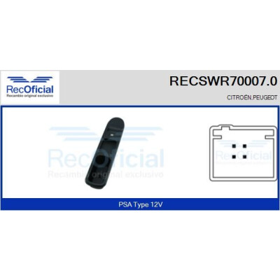 Interruttore finestra RECOFICIAL RECSWR70007.0
