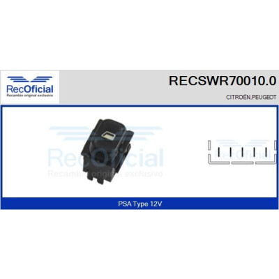 Interruttore finestra RECOFICIAL RECSWR70010.0