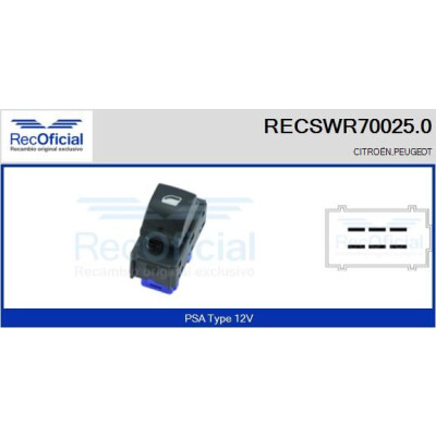 Interruttore finestra RECOFICIAL RECSWR70025.0