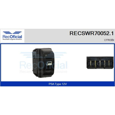 Interruttore alzacristalli RECOFICIAL RECSWR70052.1