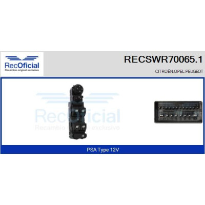 Interruttore finestra RECOFICIAL RECSWR70065.1