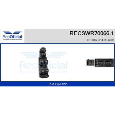 Interruttore finestra RECOFICIAL RECSWR70066.1