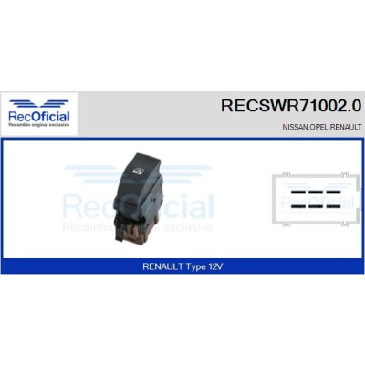 Interruttore finestra RECOFICIAL RECSWR71002.0