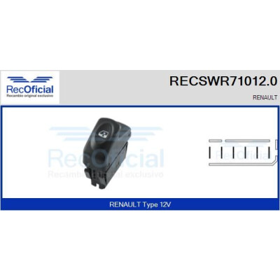 Interruttore alzacristalli RECOOFFICIAL RECSWR71012.0