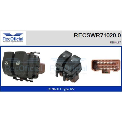 Interruttore alzacristalli RECOOFFICIAL RECSWR71020.0