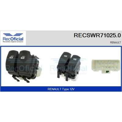 Interruttore alzacristalli RECOOFFICIAL RECSWR71025.0