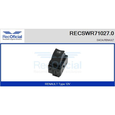 Interruttore alzacristalli RECOOFFICIAL RECSWR71027.0
