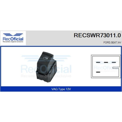 Interruttore alzacristalli RECOOFFICIAL RECSWR73011.0