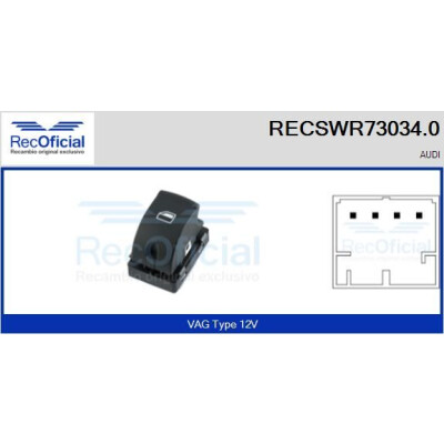 Interruttore alzacristalli RECOOFFICIAL RECSWR73034.0