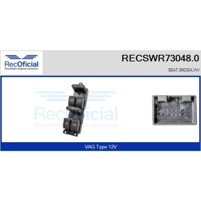 Interruttore alzacristalli RECOOFFICIAL RECSWR73048.0