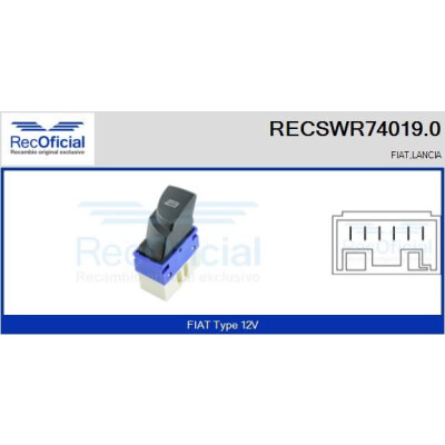 Interruttore finestra RECOFICIAL RECSWR74019.0