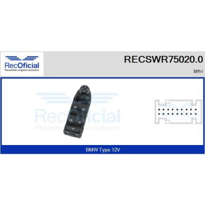 Interruttore finestra RECOFICIAL RECSWR75020.0