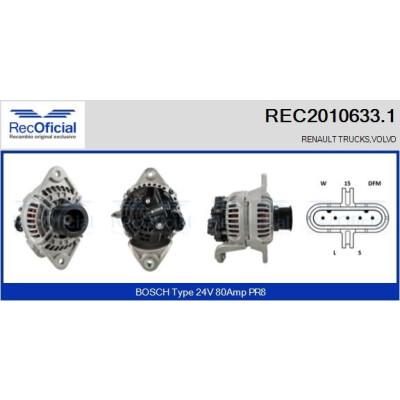 Alternatore RECOFICIAL REC2010633.1