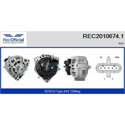 Alternatore RECOFICIAL REC2010674.1