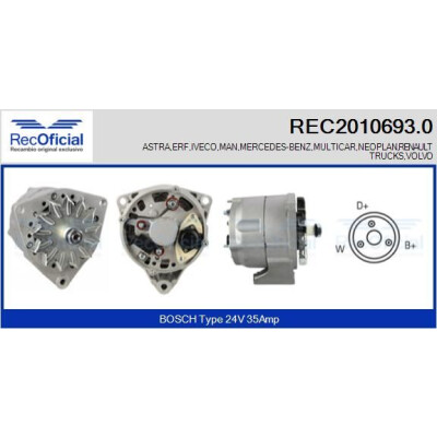 Alternatore RECOFICIAL REC2010693.0