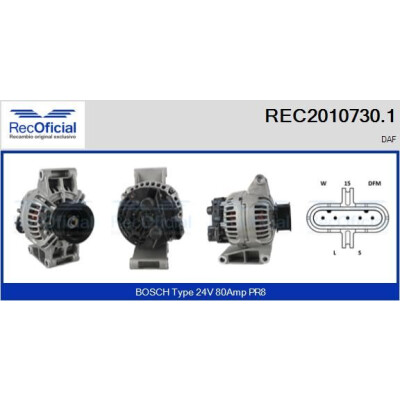 Alternatore RECOFICIAL REC2010730.1