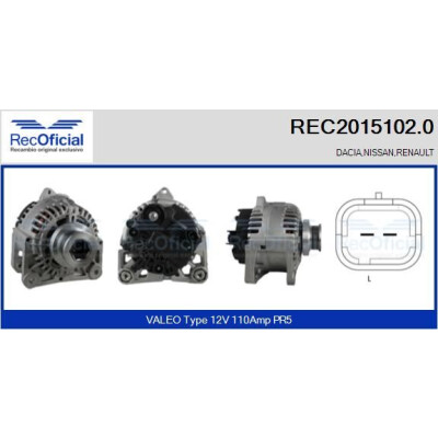 Alternatore RECOFICIAL REC2015102.0