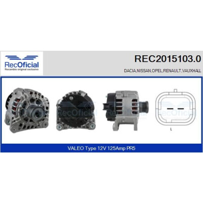 Alternatore RECOFICIAL REC2015103.0