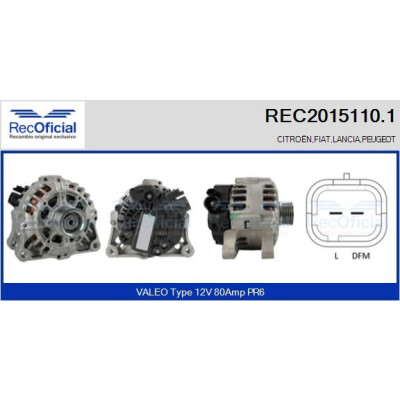 Alternatore RECOFICIAL REC2015110.1