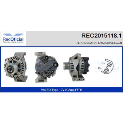Alternatore RECOFICIAL REC2015118.1